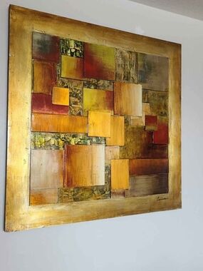 Abstract Geometric Wall Art Signed REWIL PAINTING FROM ORPHAN BLACK SEASON 5